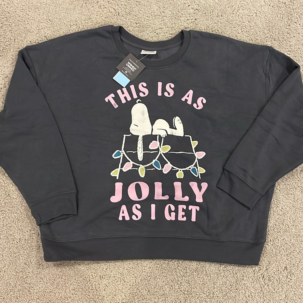 PEANUTS “THIS IS AS JOLLY AS I GET” SWEATER
